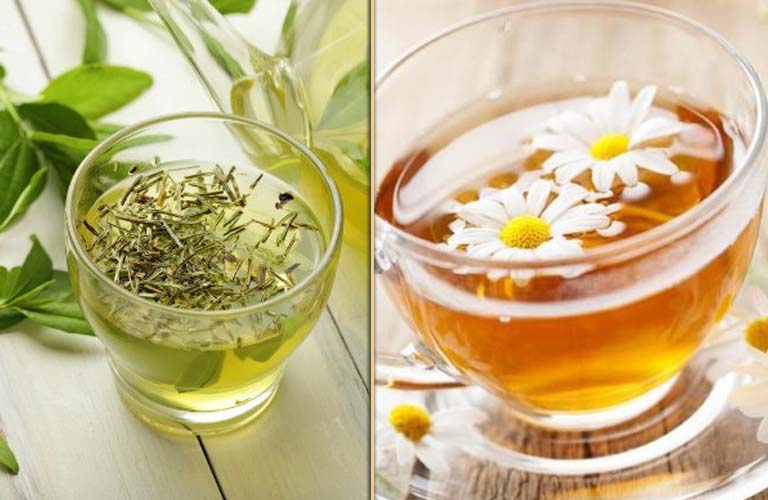 Uống trà xanh, trà hoa cúc giúp giảm ngứa từ bên trong