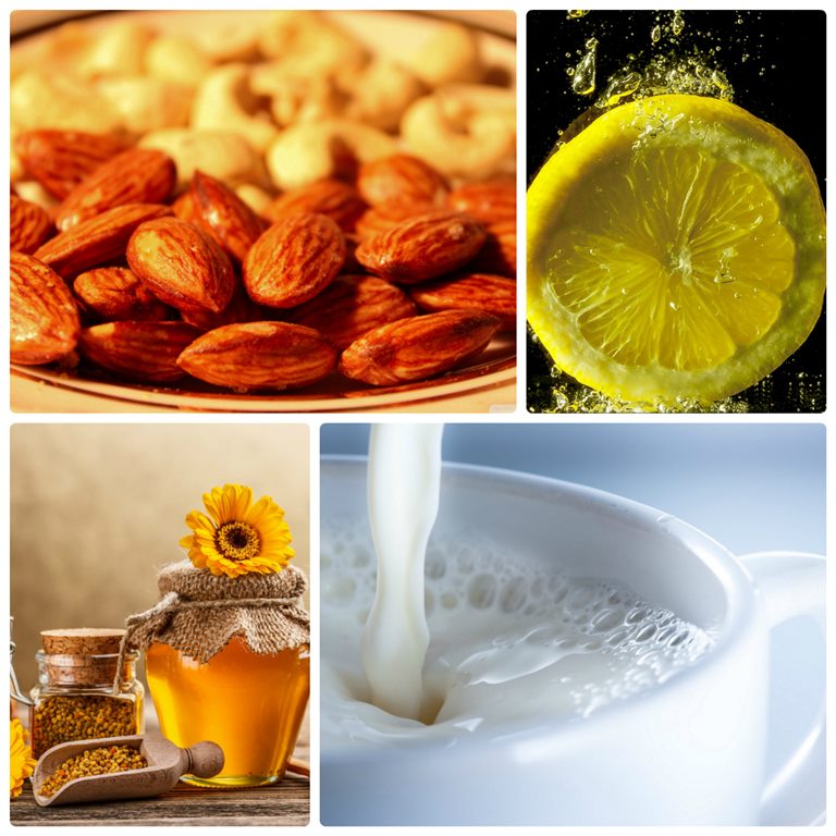 Hạnh nhân, mật ong, sữa tươi là hỗn hợp trị tàn nhang rất hiệu quả
