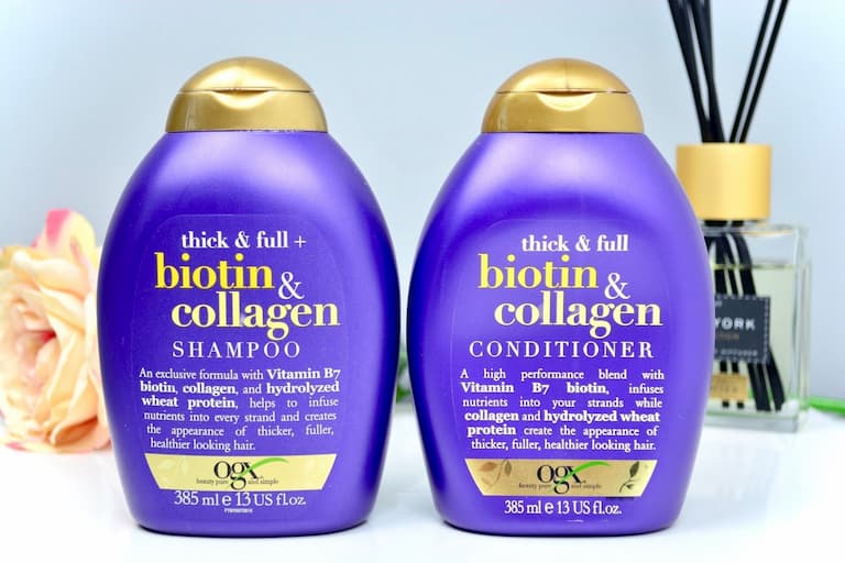 Dầu gội Biotin & Collagen OGX có công dụng trị rụng tóc vô cùng hiệu quả.