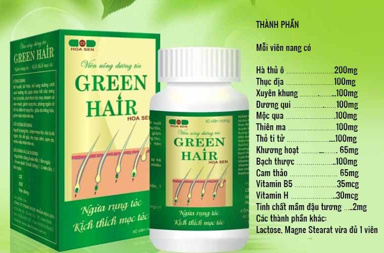 Green Hair - Thuốc uống ngăn ngừa tóc rụng tốt nhất hiện nay