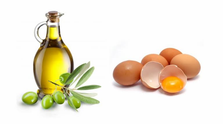 Trứng gà và dầu oliu giúp ngăn rụng tóc hiệu quả