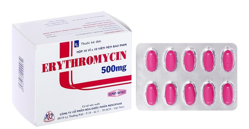 Thuốc kháng sinh Erythromycin ngăn ngừa viêm nhiễm do mụn gây ra